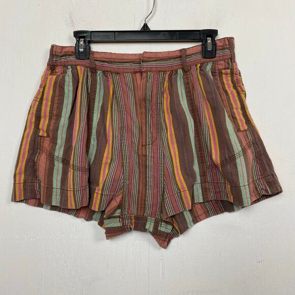 Free People Kahuna Harem Shorts Cotton Boho Striped Drawstring Pockets Size S - Picture 2 of 13